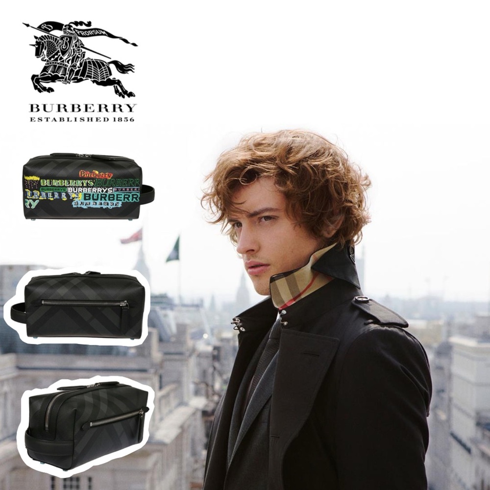 ✨Burberry Black Toiletry Bag Unisex Men Women